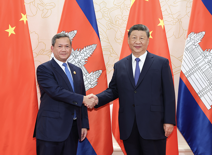 習近平會見柬埔寨首相洪瑪奈