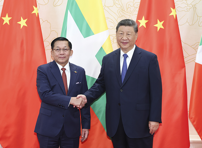 習近平會見緬甸代總統敏昂萊